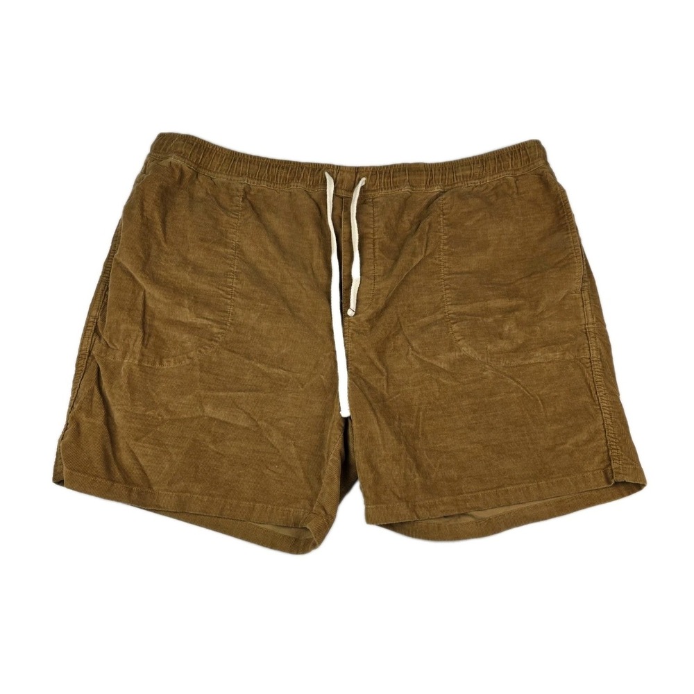 Wallace And Barnes Shorts Mens XXL Brown Corduroy Drawstring 40x18 Elastic Waist